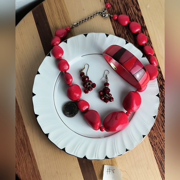 Jewelry Dish Bundle Of 4 Red Statement - Picture 3 of 5